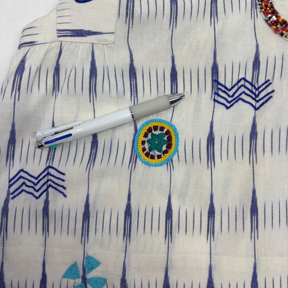 Alix of Bohemia Top Women Small Beaded Embroidered Ikat Cotton Boho Artisan $780 - Picture 9 of 15